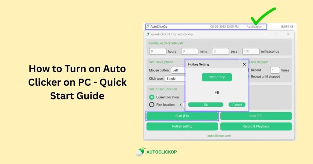turn on auto clicker