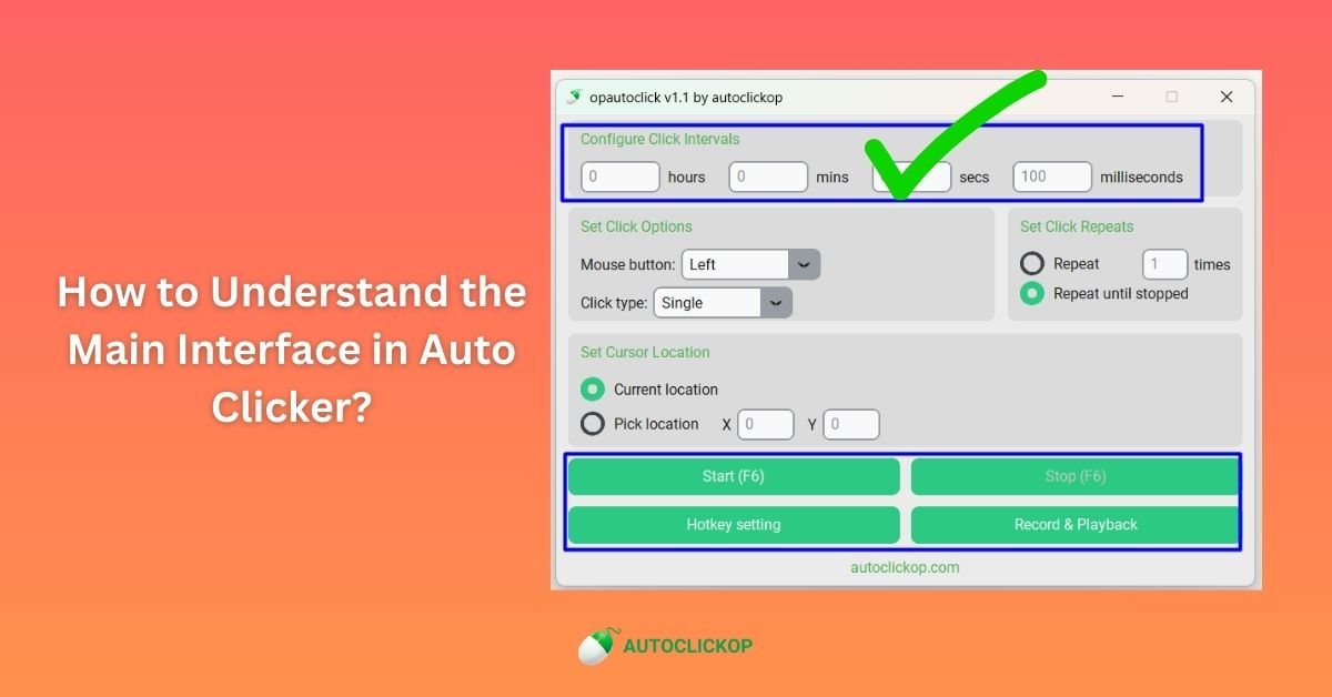 main interface in auto clicker